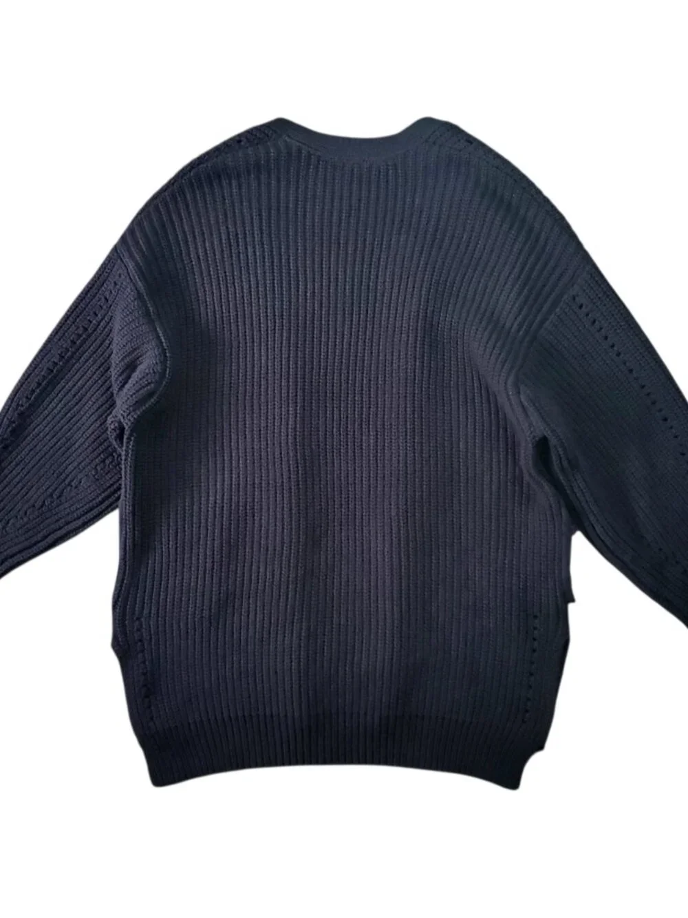 Free People Nightingale Cardigan Knit Open Front in Black - Large - Picture 3 of 9